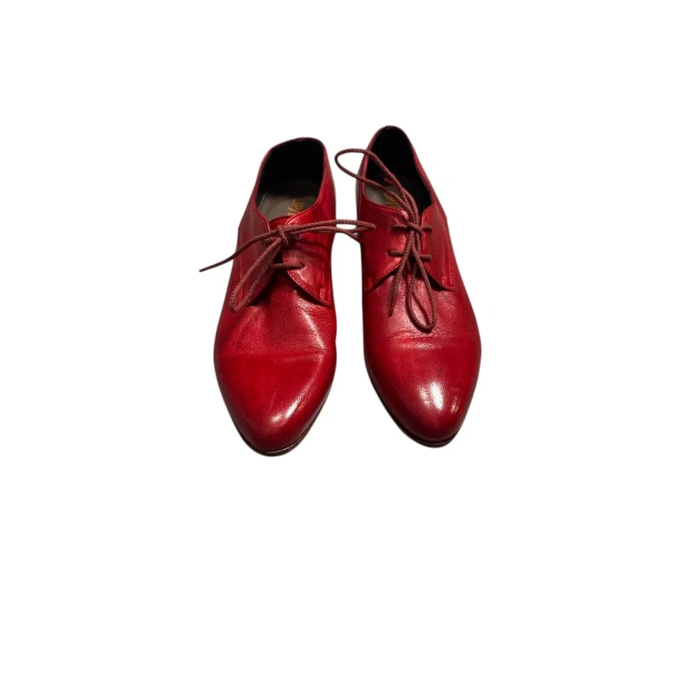 JP David‎ Red Leather Wingtip Oxford Shoes Made in Italy androgynous